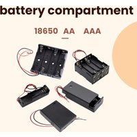 2PCS AA Battery Box 18650 Battery Holder AAA Box AA Storage Case With Switch With Cable 1/2/3/4 Slot Connect Black Red Wires