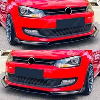 For VW Polo MK5 6R 6C 3Pcs Front Bumper Lip Spoiler Splitter Diffuser Polo 6 MPI Tsi Basic 2009-2013 Pre-Lci Bodykits Tuning