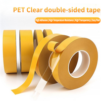 Heat Resistant PET Double Sided Adhesive Tape 0.05mm Thick Transparent No Trace Super Sticky Strong High Temperature Resistance