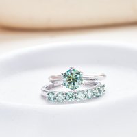 GRA Real Moissanite Diamond Solitaire Stackable Rings set for Women 925 Sterling Silver Wedding Band Trendy Fashion Fine Jewelry