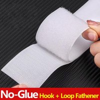 1M/Pair Sew On Hook and Loop Tape | 20-50mm Wide Non-Adhesive Nylon Strip Velcros in White for Sewing, DIY & Cable Management