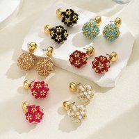 Boho Exquisite Ball Crystal Beads Drop Earrings for Women Girls Summer Handmade Geomotric Beaded Earrings Fashion Jewelry Gifts