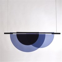 Włoskie designerskie kreatywne lampy wiszące LED, niebiesko-bursztynowe akrylowe żyrandole, dekoracja domu, oświetlenie do sypialni, willi, baru, nad barową lady.