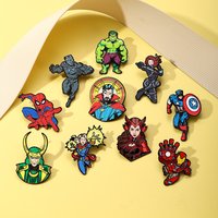 Cute Pins New Marvel Avengers League Pin Spider-Man Iron Man Captain America Hulk Cartoon Badge Brooch For Backpack Clothing