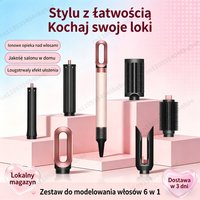 Zestaw do stylizacji włosów 6 w 1: szczotka do stylizacji z jonizacją, automatyczna lokówka, suszarka do włosów, stylizacja jak w salonie, mniej pusze