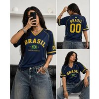 2026 Summer Men Women Brasil Soccer TShirt Casual Yellow Green Beach Short Sleeve Streetwear Football Jersey For Women Men