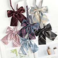 Fashion JK Bowtie Women College Student Collar Tie Cotton Plaid Bowknot Lolita Girls Adjustable Butterfly Anime Cosplay Cravat