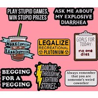 Funny Quotes Enamel Pines Cartoon Iced Coffee Brooch Metal Pins Badge on Backpack Clothing Accessories Fashion Jewelry Gifts