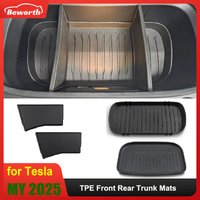 For Tesla Model Y 2025 Juniper TPE Front Trunk Cargo Liner Tray Mat Frunk Layered Partition Plate Organizer Divider Baffle Board