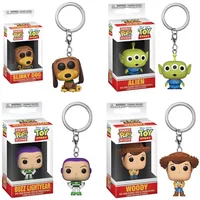 Disney movie FUNKO Pop Toy Story 4 Slinky Dog Buzz Lightyear Alien Woody Forky Keychain PVC Action Figure Model Toy For Children