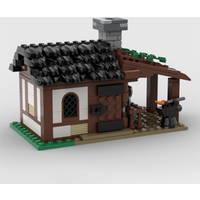 287-piece MOC Miniature Medieval Village Blacksmith Shop Model DIY Assembly Building Block Toy - Holiday and Birthday Gift