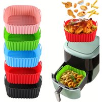 1 square silicone air fryer liner is reusable and can be used for dishwasher cleaning, ovens, baking tools, and kitchen gadgets
