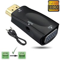 HDMI-compatible to VGA Converter with 3.5mm Jack Audio Cable Male To Famale HD 1080P Adapter For TV PC Laptops Display Projector