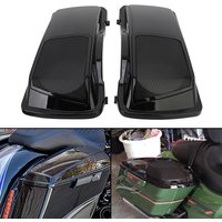 Motorcycle Vivid Black 6 x 9" Speaker Saddlebag Lids For Harley Street Road Glide Road King Ultra CVO Road Glide 93-13