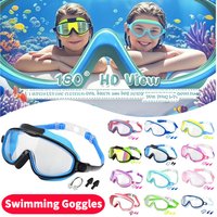 Kids Swimming Goggles Anti-Fog Swimming Glasses No Leaking with Ear Plugs Nose Clip for Children From 4 To 15 Years Old