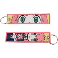 1pcs Anime Girl Series Embroidered Keys Tag Jet Tag Keychains for Motorcycles Cars Backpack Fashion Key Ring Accessories