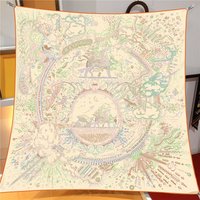 90cm Twill Silk Scarf Shawl Luxury Brand Carriage Print Square Scarf Women Hijabs Bandana Foulard Neckerchief Head Scarves