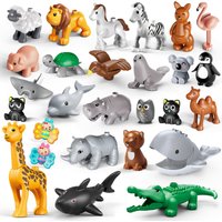 Big Size Building Blocks Animal Accessories Figures Block Lion Owl Penguin Dog DIY Bricks Assembly Toys For Children Kids Gifts