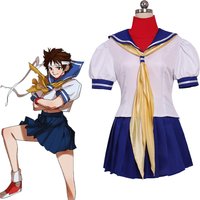 Spiel Sakura Kasugano Cosplay Straße Kostüm frauen Nette Sailor Kleid Uniform Anzug Halloween Karneval Party Kampf Outfits