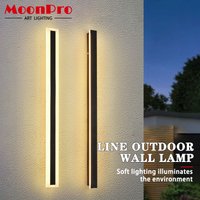 Modern LED Strip Wall Lamp Outdoor IP65 Waterproof Aluminum Alloy Wall Lamp Porch Courtyard Garden Decorative Lighting AC85-265V