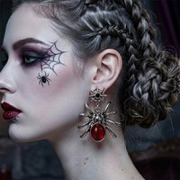 Halloween Earring Set Spooky Gothic Jewelry Jack-O-Lantern Spider Bat Skull Cherries Star Drop Cool Dangle Earrings Charms Set