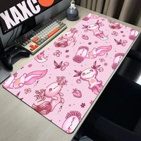 Cute Axolotl Design Aesthetic Large Gaming Mouse Pad Office Desk Mat Computer Keyboard Pad Nonslip Office Desk Decor Accessories