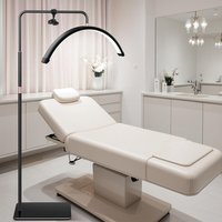 24in Half-Moon LED Eye-Protection U-Shaped Floor Fill Light with Stepless Dimming Remote Control For Beauty Salons Nail Studios