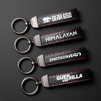 New Classic For Royal Enfield Bear 650 Shotgun 650 Guerrilla 450 Himalayan Logo Carbon Fiber Motorcycle Keychain Holder Keyring