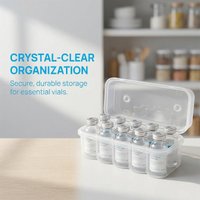 Microtube Storage Box 20ML 10 Slot Clear Plastic Vial Case for Experiment School Lab Secure Sample Organization