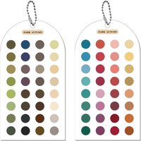 2 Color Analysis Template Cards Portable Double-Sided Acrylic Color Matching Guide With Bead Chain Fashion Color Reference Card