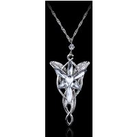 Gold and silver pendant necklace with red and white crystals, pendant necklace, gift for women, cosplay
