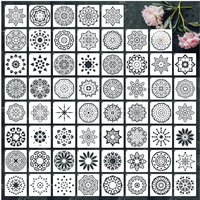 60Pcs Mandala Templates for Dot Painting 3inch Small Mandala Mold Patterns Reusable Art Paint Templates for Adults and Children Crafts Fabric Rock Acrylic Furniture (60 Mandalas)