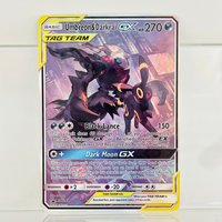 Pokemon EN Version Umbreon & Darkrai GX SM241 DIY Holographic Foil Texture Card, Perfect Condition Premium Anime Collection Card