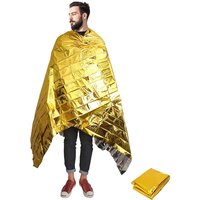 Gold/Silver Emergency And Survival Foil Thermal Space Blanket Camping Blankets For Outdoors Hiking Marathons All Weather Conditi