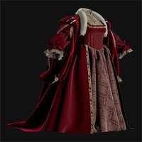 Tudor Elizabeth Queen Red Velvet Dress Renaissance Theater Reenactment Ball Gown Custom Made