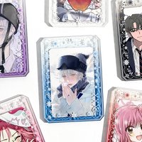 Snow Lace Acrylic Photocard Frame, 61×90mm 3inch Kpop Badges & Card Holder, Snowflake Border Itabag Hanging Display Case Prop
