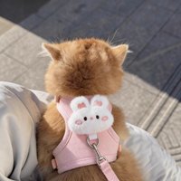 Adjustable Cat Leash Harness for Outdoor Travel Walking Soft and Breathable Pet Harnesses for Cat Kitten Puppy Small Dogs