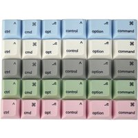 NPKC 6PCS Cherry Profile PBT Keycap White Green Pink Grey Custom Supplement Key Compatible With MAC Mechanical Keyboard Keycaps