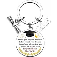 Class Of 2026 Keychain Metal Key Ring Diploma Charm Keychain Fashionable Graduation Keychain For College Graduation