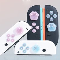 Cute Star D-pad Cross Button ABXY Key Sticker Joystick Thumb Stick Grip Cap Cover For Nintendo Switch 2 NS2 Joy-con Skin Case