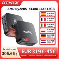 ACEMAGIC MINI PC AMD Ryzen 5 7430U/7 7730U 16GB LPDDR4X 512GB SSD Mini pc Windows 11 PRO MINI Computer Wifi6 Triple Display PC
