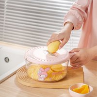 Sanrio My Melody Drain Box Kawaii Cartoon Hello Kitty Multifunctional Creative Vegetable Cutting Fruit Draining and Storage Box