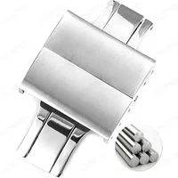 16mm 18mm 20mm 22mm Butterfly Buckle Watch Strap Button Double Press Stainless Steel Buckles Strap Clasp Watches Accessories