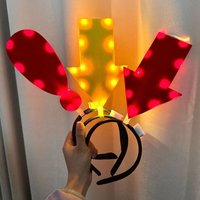 with LED Arrow Light Headband Light Up Arrow Shape LED Headband Unique Design Battery Powered Concert Hair Accessory