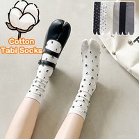 Women's Japanese Cotton Tabi Socks Harajuku Number Pattern Crew Socks for Women JK Lolita Cotton Blend Fashion Cute Rib Sock