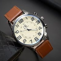 Exquisite Male Pu Leather Big DIal Quartz Wristwatch Business Gentle Men's Leisure Watch Elegant Relogio Masculino Fashion Gift
