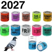 50 Pcs 2027 Style Digital Bird Foot Rings Pigeon Racing Training Tools Bird Identification Supplies Aluminum Plastic Ring
