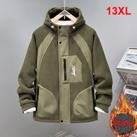 13XL 10XL Plus Size Cargo Jacket Men Autumn Winter Fleece Jacket Coat Male Fashion Casual Patchwork Jackets Big Size 13XL image 4