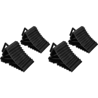 4pc Reinforced Rubber Wheel Chock, Triangular Non Slip Design, Fit Car Truck SUV, Anti-Roll Parking, P D&S, Gift For Car Lovers