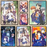 Anime Fruits Basket Painting Calligraphy HD Poster living room bedroom bar aesthetic decoration